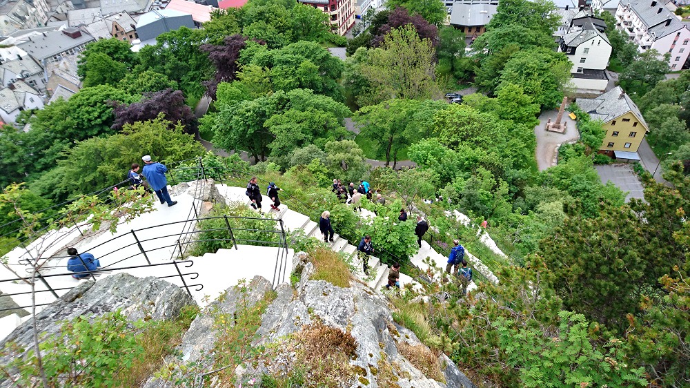 Taking the steps down to Alesund