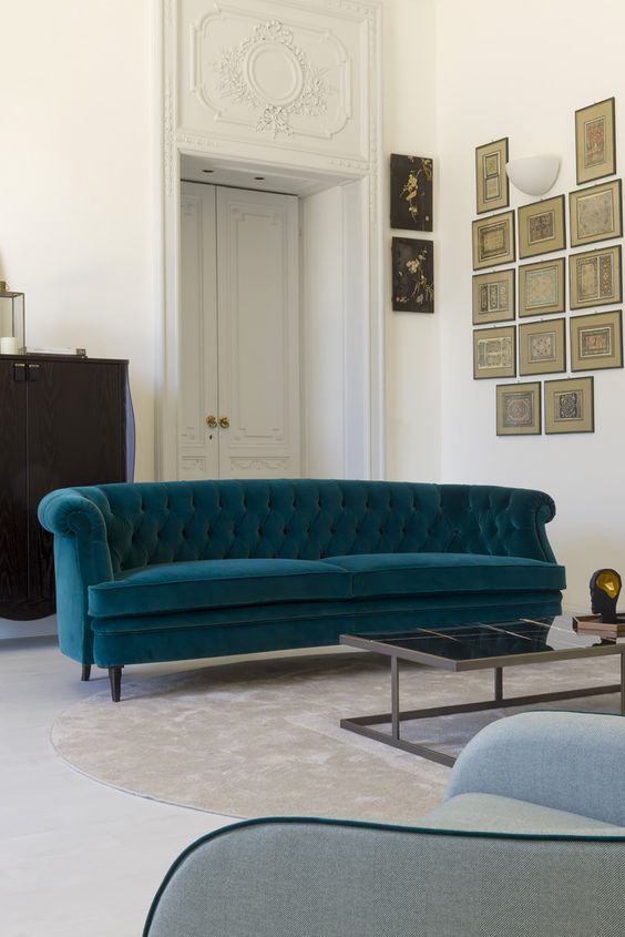 Luxury velvet sofa